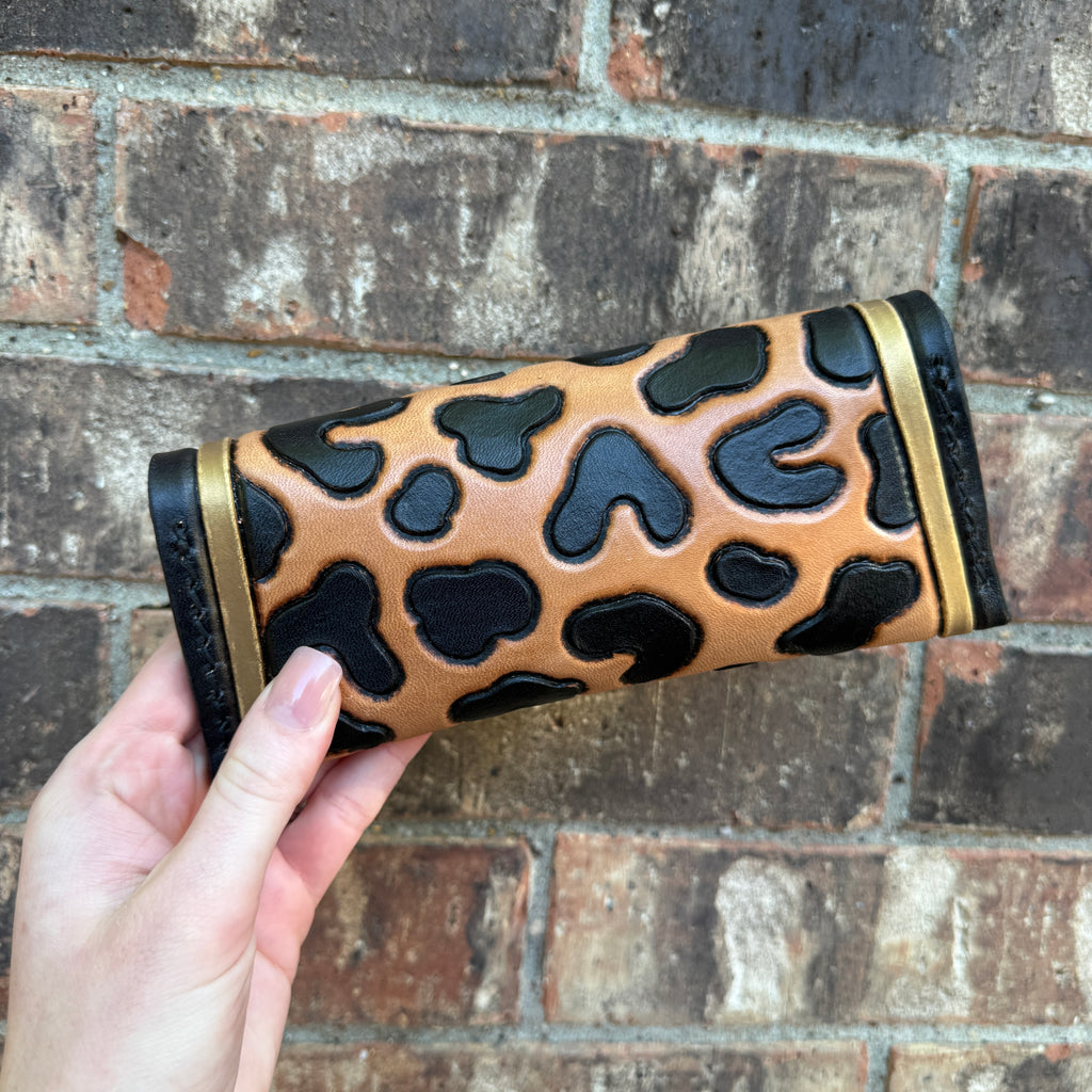 Gold Outline Leopard Sunglass Case