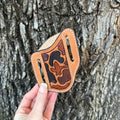 Camo Duck Carved Pancake Knife Sheath - Natural