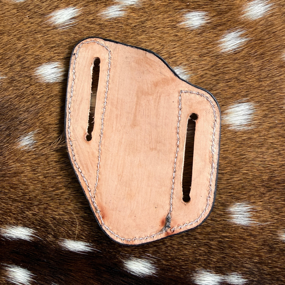 Floral & Leaf Carved Pancake Knife Sheath - Brown and Natural