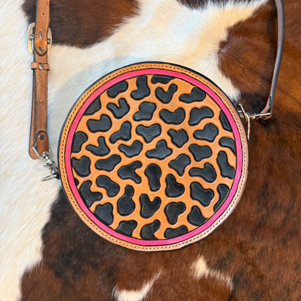 Hot Pink Floral and Leopard Purse