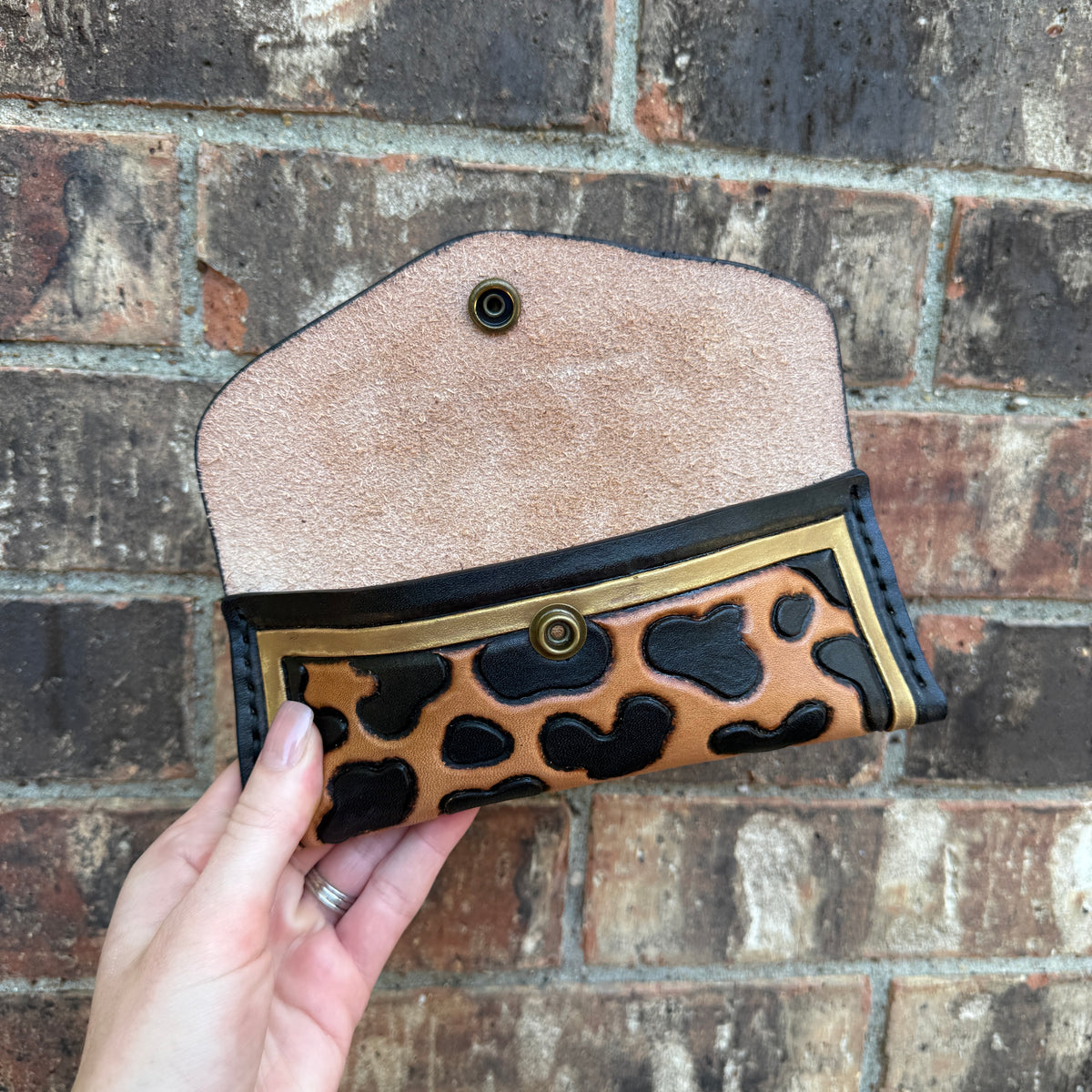 Gold Outline Leopard Sunglass Case