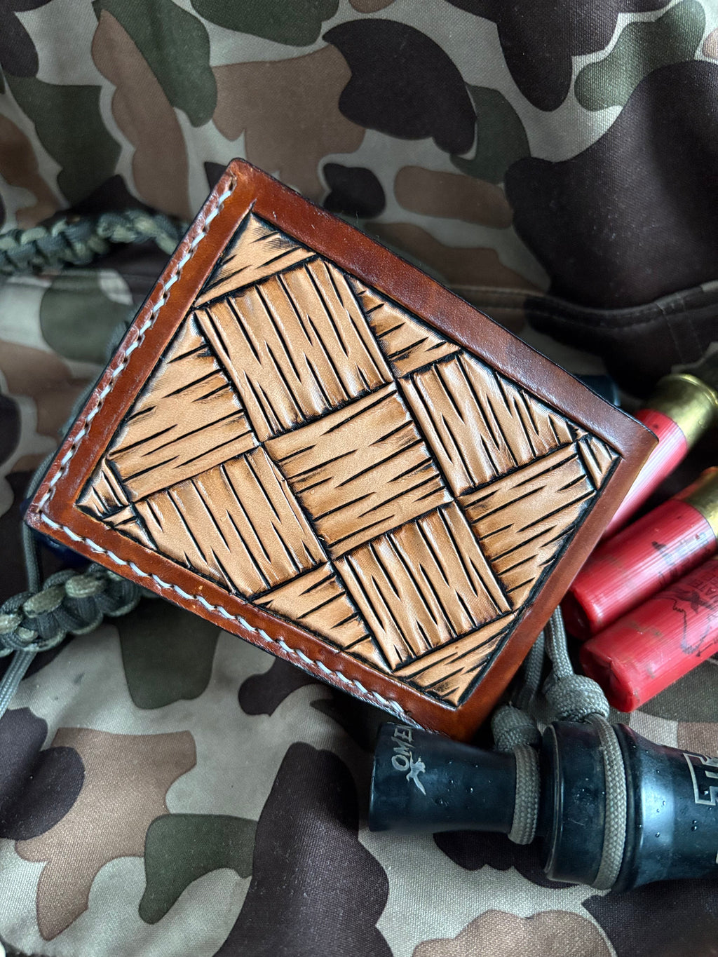 Duck Dog Carved Bifold Wallet