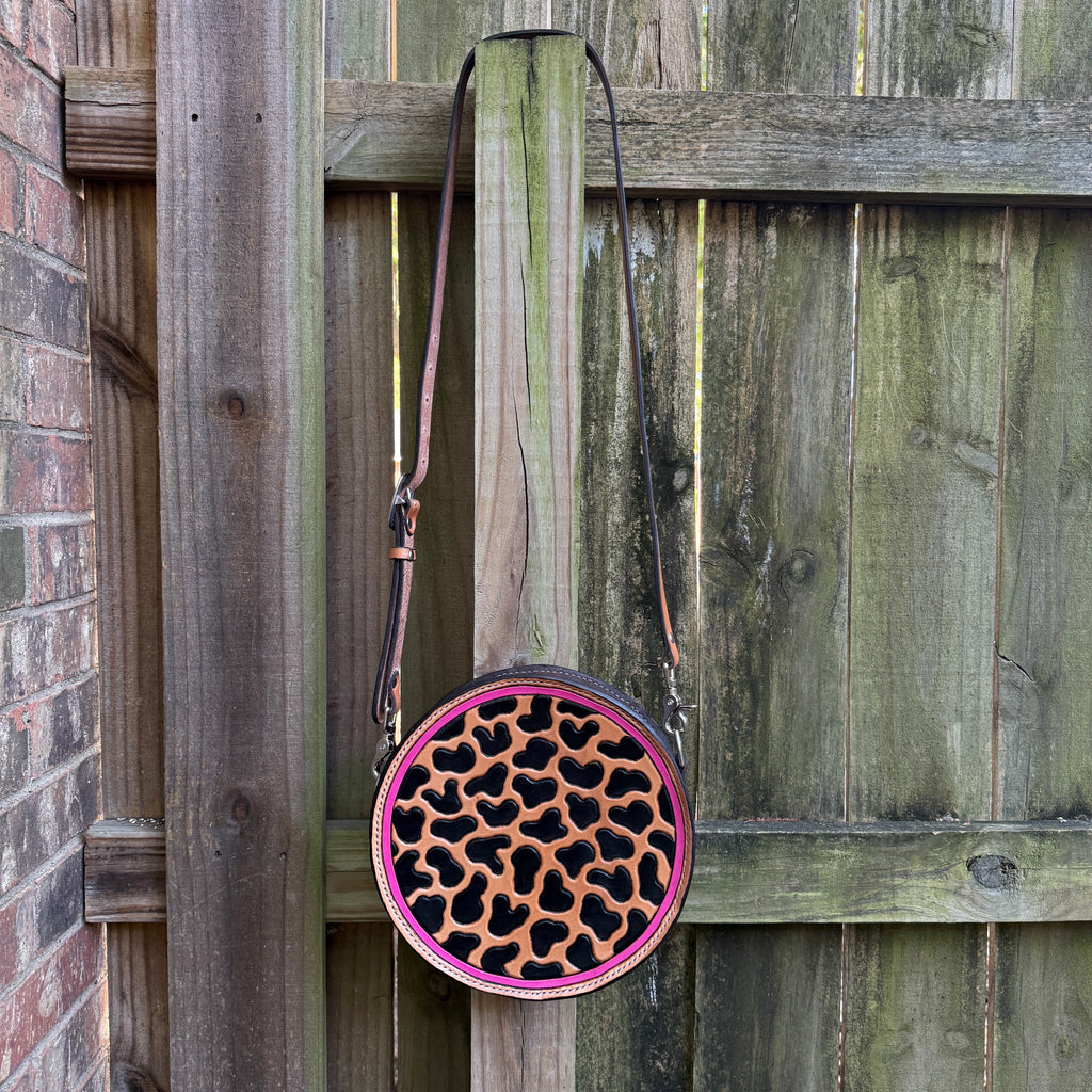 Hot Pink Floral and Leopard Purse
