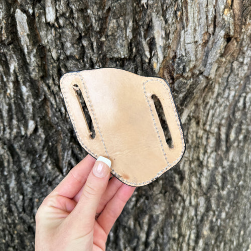 Camo Duck Carved Pancake Knife Sheath - Natural