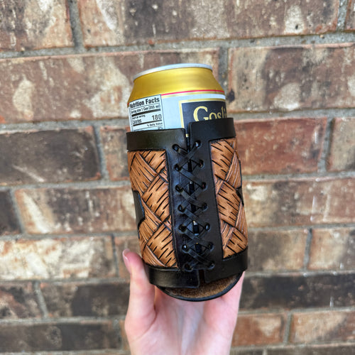 Basketweave Texas Can Cooler