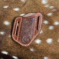 Leaf Carved Pancake Knife Sheath - Brown