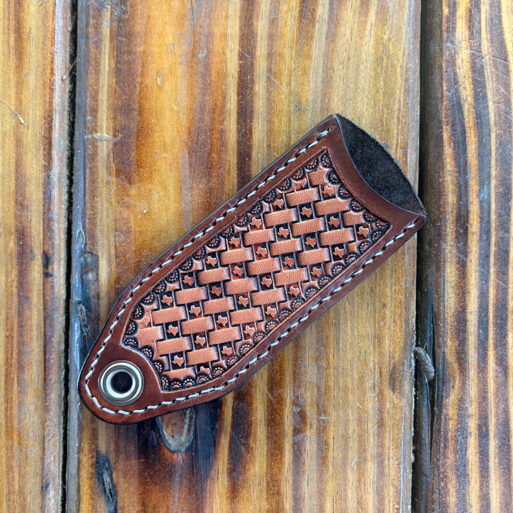 Texas Basket Stamped Cast Iron Skillet Handle - Dark Brown & Natural