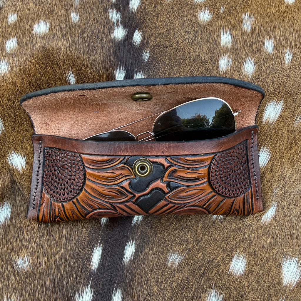 Sunflower Leopard Sunglass Case