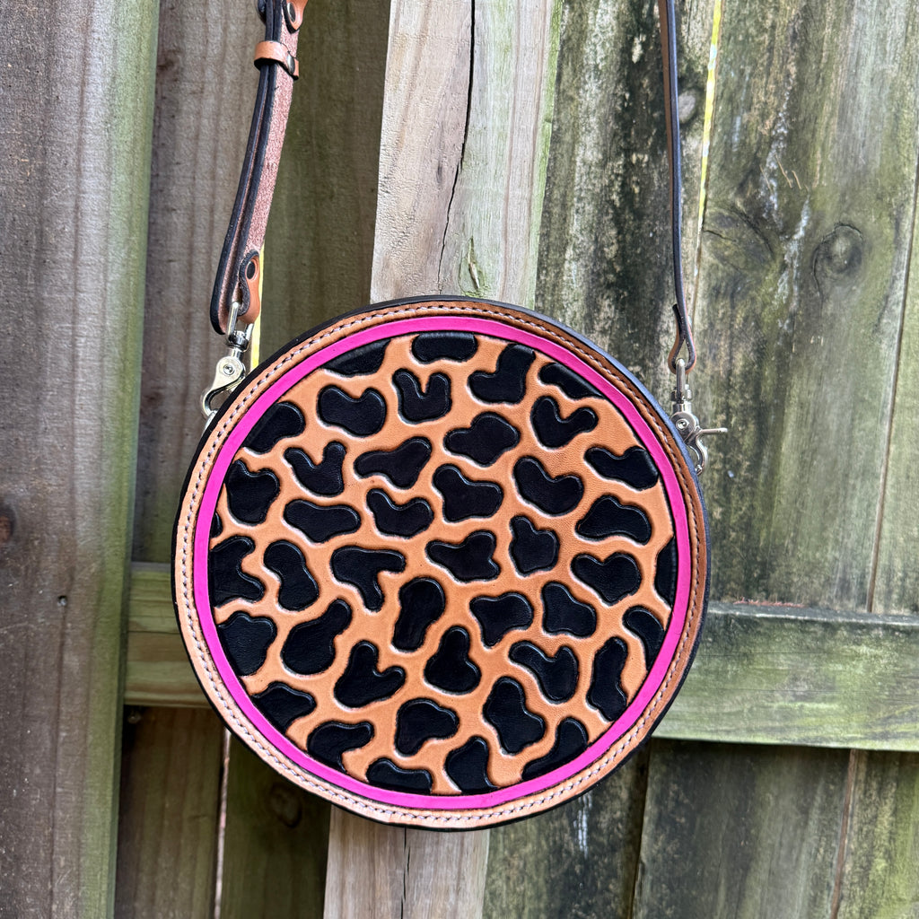 Hot Pink Floral and Leopard Purse