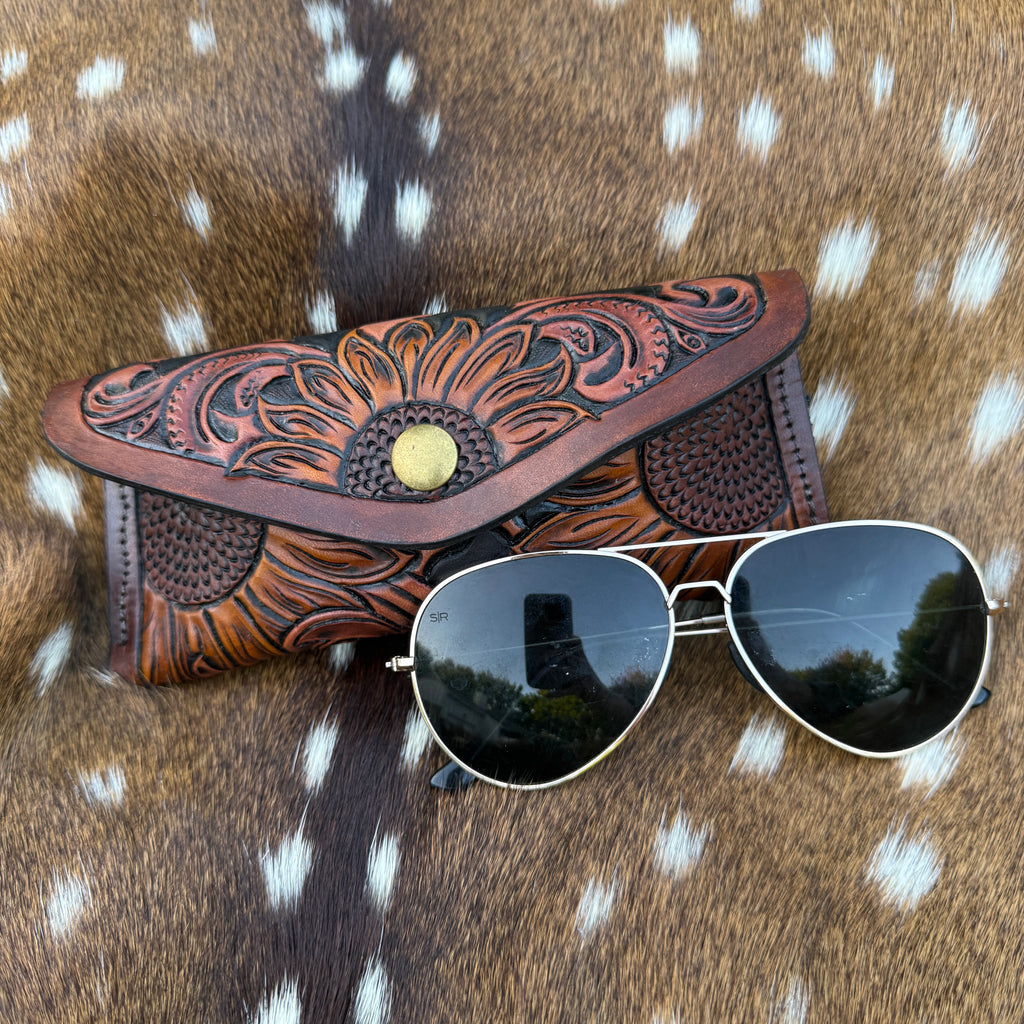 Sunflower Leopard Sunglass Case