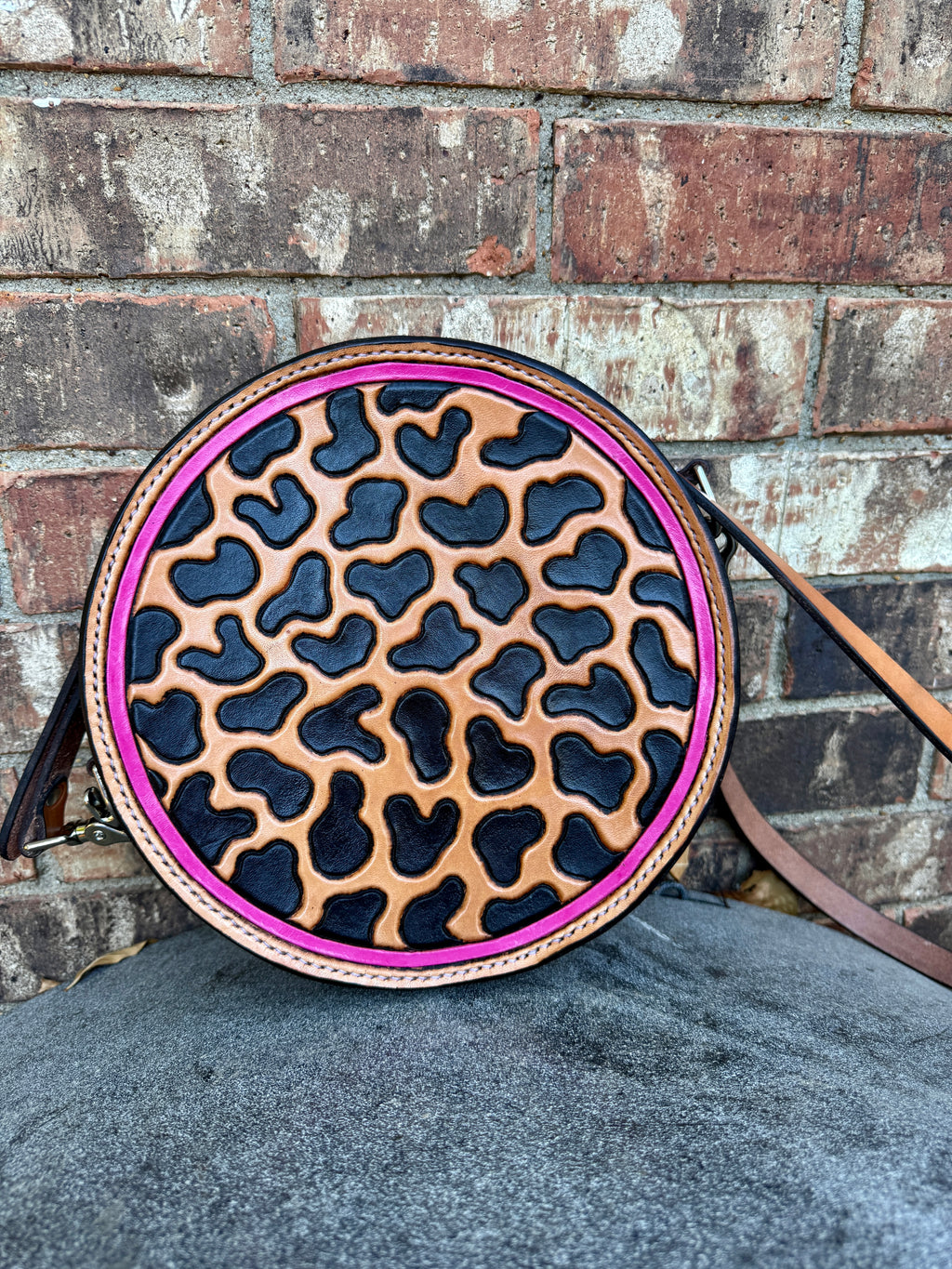 Hot Pink Floral and Leopard Purse