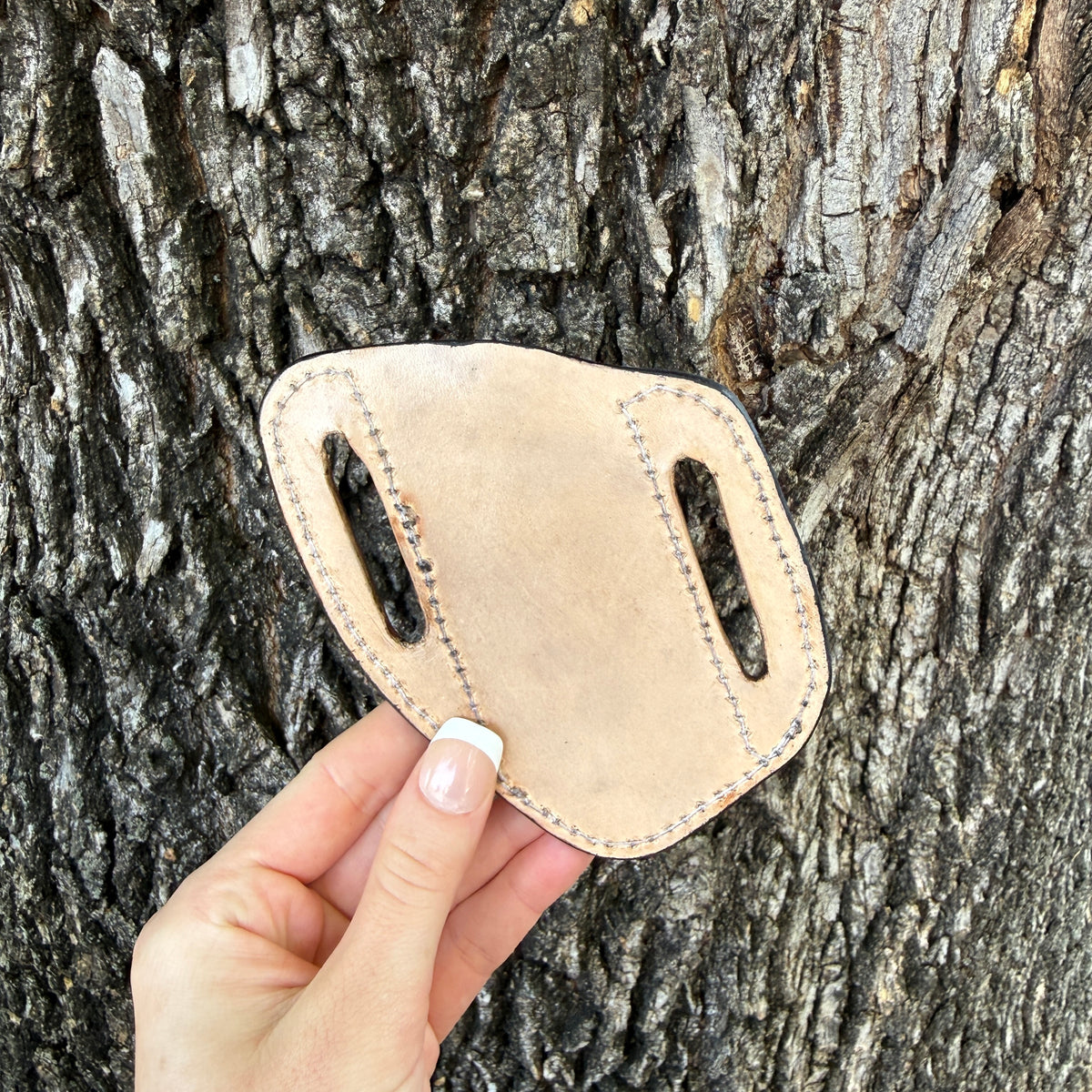 Snakeskin Tooled Knife Sheath - Dark Brown