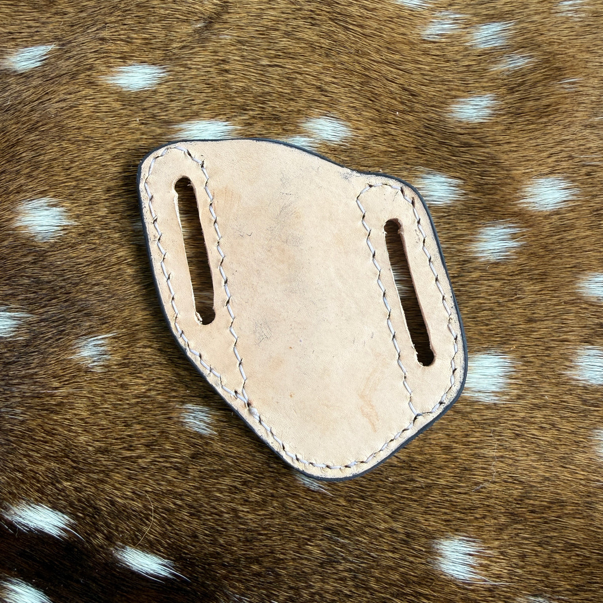 Leaf Carved Pancake Knife Sheath - Brown