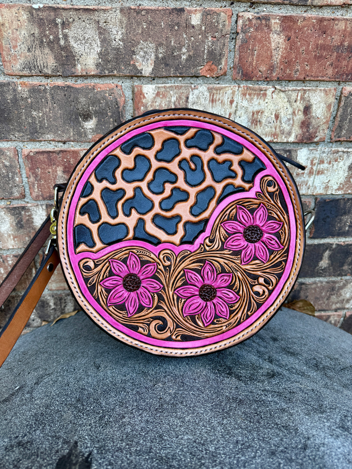 Hot Pink Floral and Leopard Purse