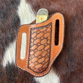 Texas Basket Stamped Knife Sheath - Tan