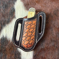 Texas Basket Stamped Knife Sheath - Black