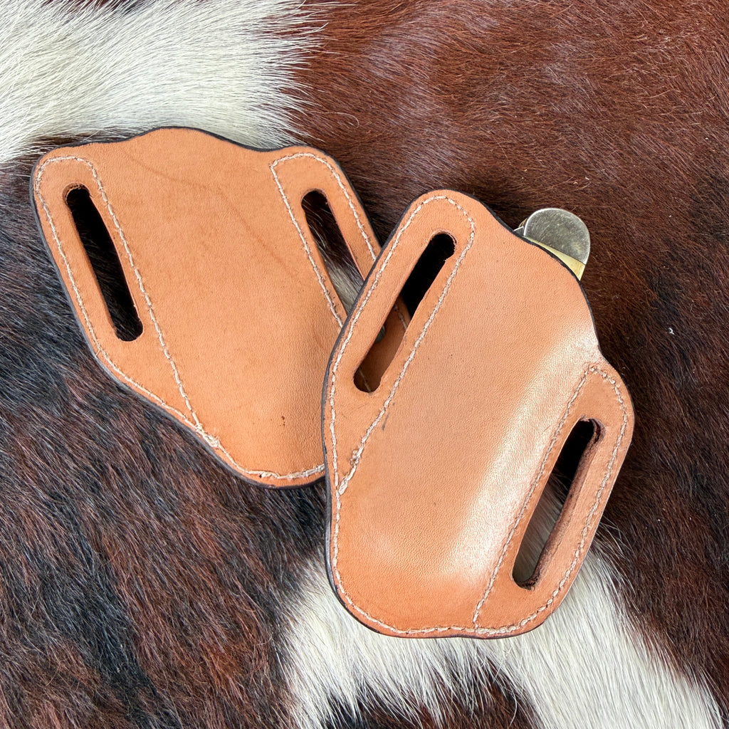 Texas Basket Stamped Knife Sheath - Tan